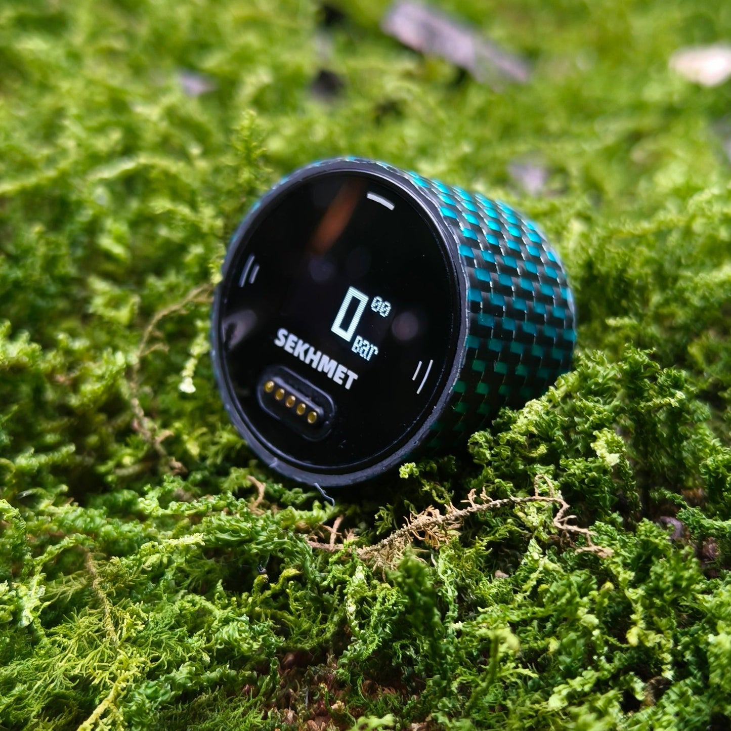 Carbon Fiber Pressure Gauge Cover-Aquamarine