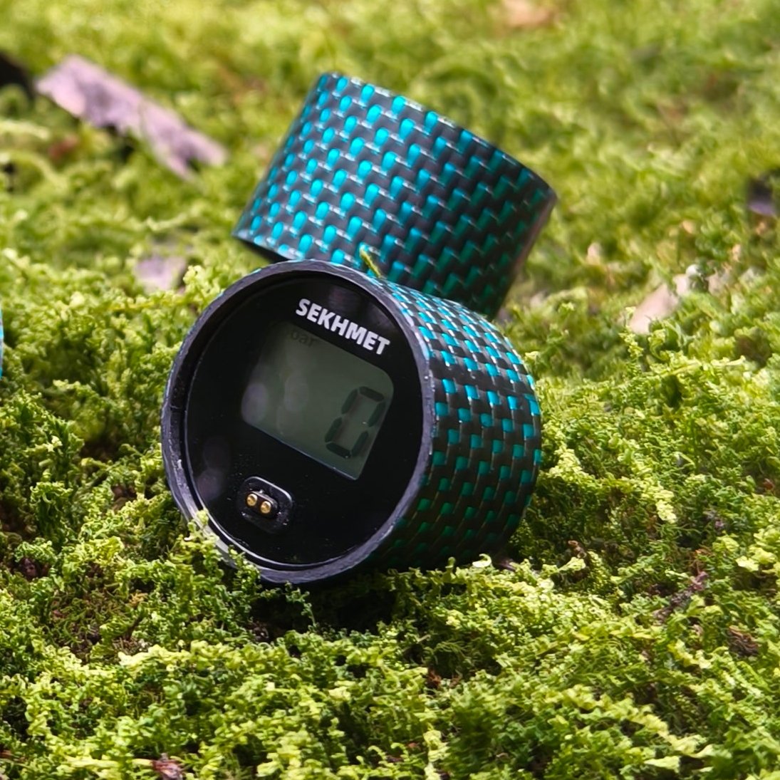 Carbon Fiber Pressure Gauge Cover-Aquamarine