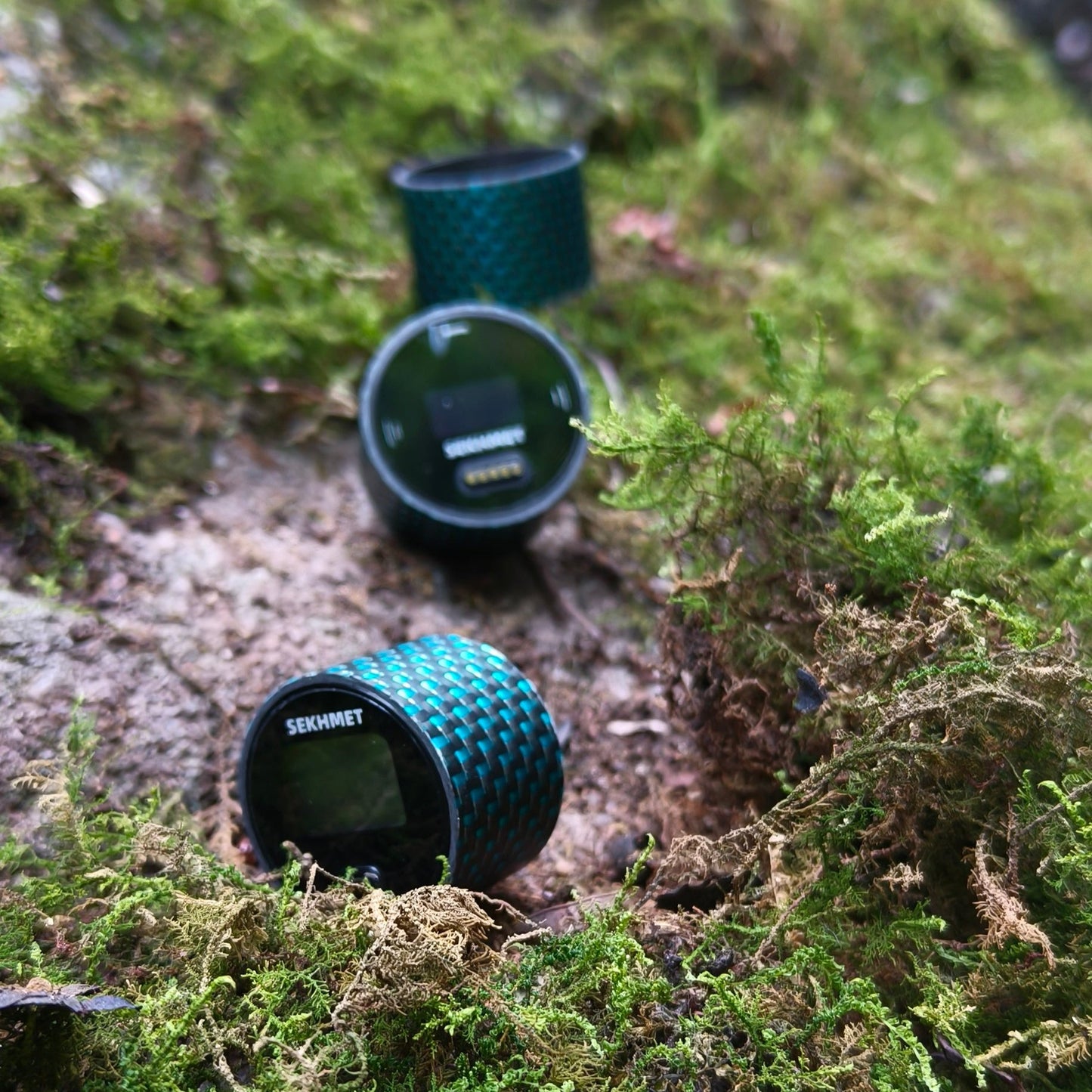 Carbon Fiber Pressure Gauge Cover-Aquamarine
