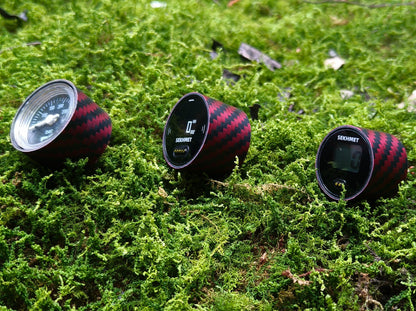 Carbon Fiber Pressure Gauge Cover-Burgundy