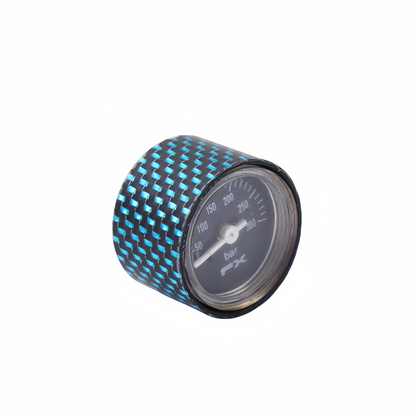 Carbon Fiber Pressure Gauge Cover-Aquamarine