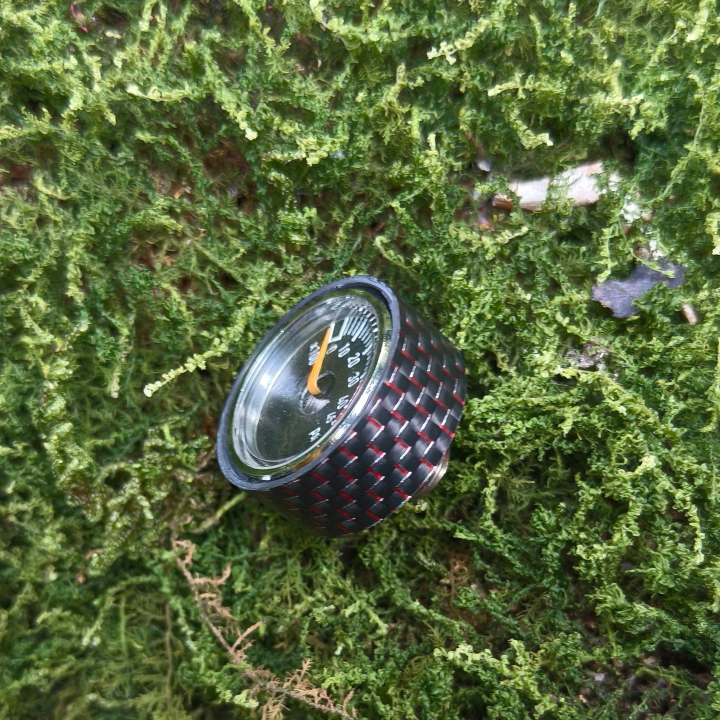 Carbon Fiber Pressure Gauge Cover-Fine Ruby
